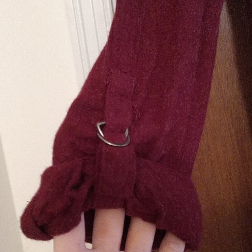 Maroon Long sleeve button up - Picture 4 of 6